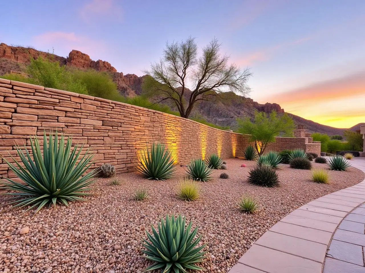 Rock Wall Repair by Franklin Mountains Landscaping in El Paso, TX